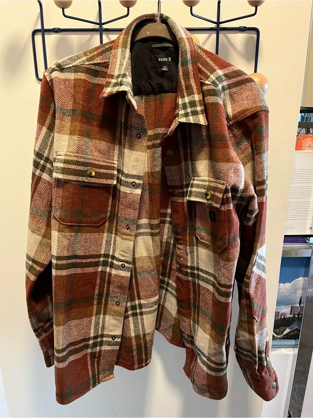 Roark Rust & Cream Plaid Shirt Jacket